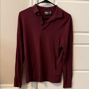 Croft & Barrow Deep Red Long Sleeve Polo